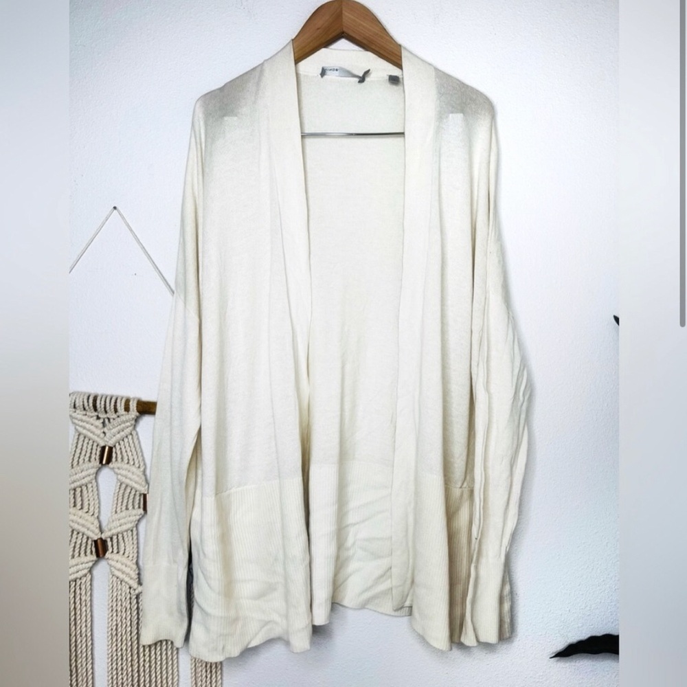 Vince silk and cashmere cardigan, white, size s